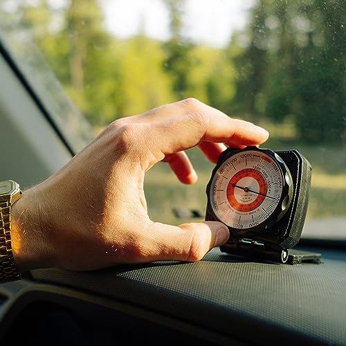 Car Truck Dashboard Altimeter Barometer - Reads Up to 15,000 Feet, Battery-Free