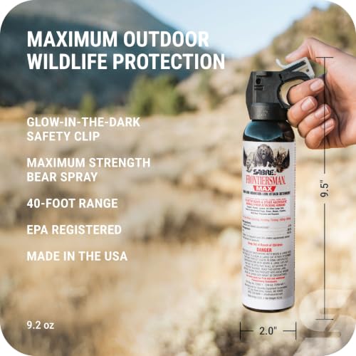 2-Pack SABRE Frontiersman MAX Bear Spray with Holster, 9.2 oz, EPA Registered for 9 Animal Species
