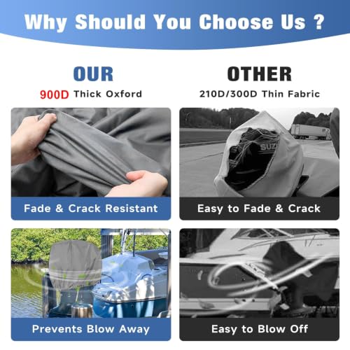 Waterproof Outboard Motor Cover 25-40 HP, Large Size - UV & Cold Resistant