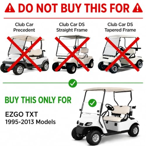 ZivPlay EZGO TXT 1995-2013 Golf Cart Windshield Replacement with UV Protection