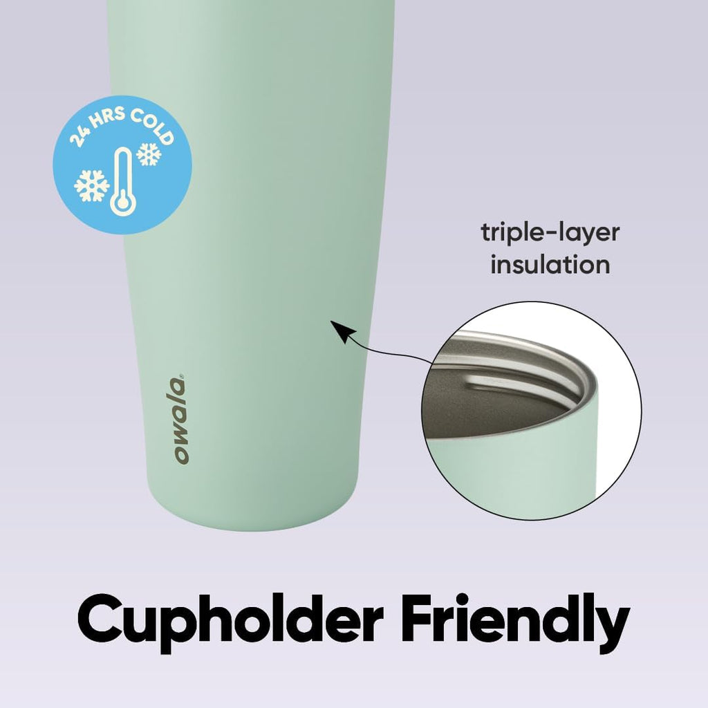 Owala FreeSip Tumbler - 40-Oz. Stainless Steel - Green Eucalyptus - Set of 6