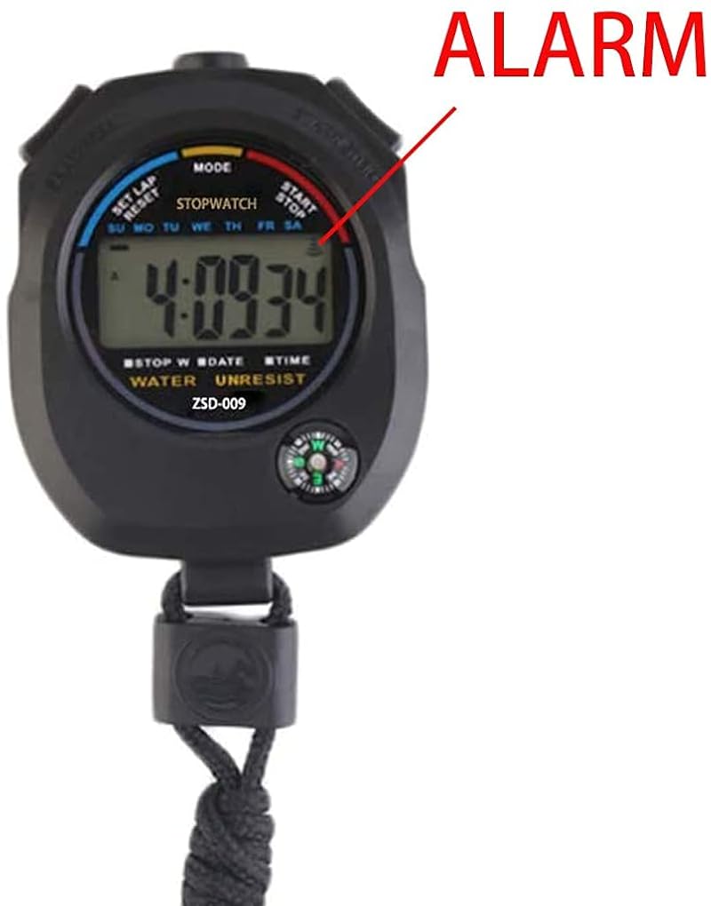 5-Pack Digital Stopwatch Timer with Large Display, Date, Time & Alarm – For Coaches & Referees (Variation: 5)