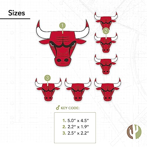 Chicago Bulls Sticker Decal - 8.5x11in Vinyl Sports Fan Sticker Sheet - Desert Cactus