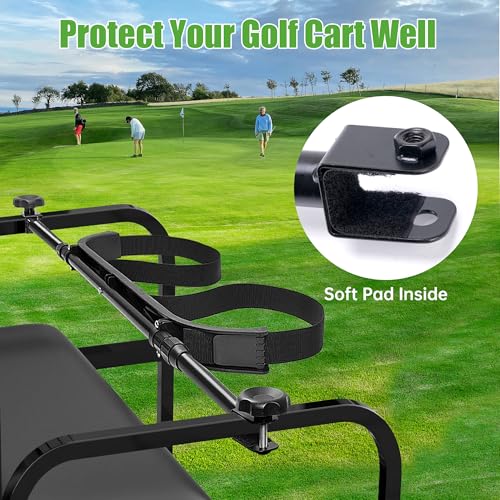 No-Drilling Golf Cart Bag Holder for Yamaha, EZGO, Club Car 2+2 Seater