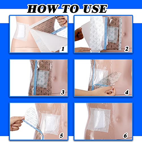 25 Pieces Waterproof Catheter Shower Cover Protectors - Breathable Adhesive Sheets