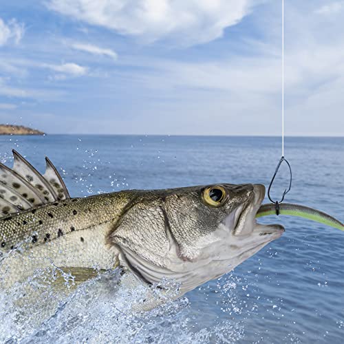 Sumind Weedless Wacky Rig Hooks - 50 Pcs Carbon Steel Fishing Hooks 1/0, Snag-Free Bass Lure Hooks