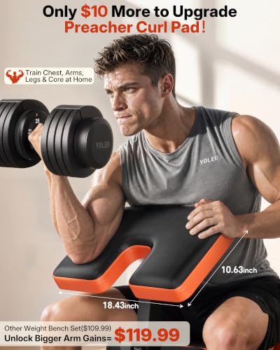 YOLEO All-in-One Weight Bench Set - Starter Edition, Adjustable Home Gym, 880-1980LBS