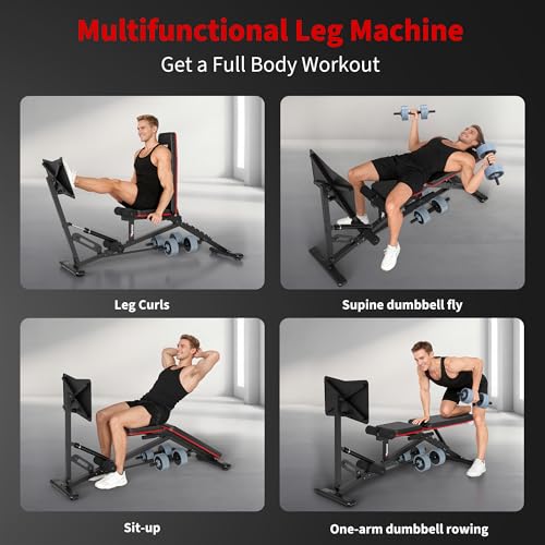 Adjustable Leg Press Machine with Leg Extension - Black, Model PM35