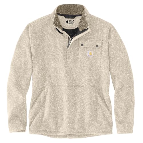 Carhartt Men's Relaxed Fit Midweight Quarter-Zip Sweater Fleece Large Oat Milk