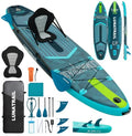 LunaTrail 11' x 34" Extra Wide Inflatable Stand Up Paddle Board Kit Gray Blue
