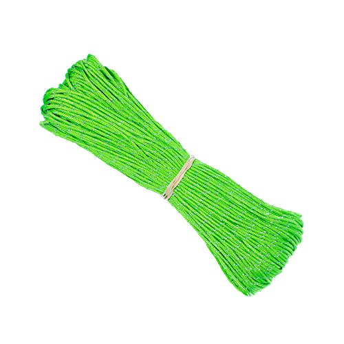 Reflective Fluorescent Paracord 1.8mm Green 20M Tent Guyline Rope Camping