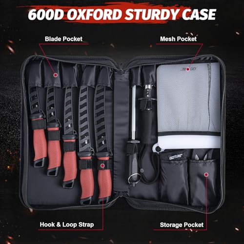 Goture Fish Fillet Knife Set - 11PCS Fishing Tool Kit with Storage Bag & Accessories