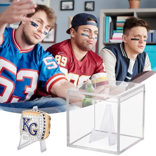 Ring Display Case - 20 Pack Clear Acrylic Championship Ring Holders with Stand Variation of THIS listing
