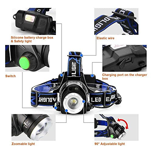 Rechargeable LED Headlamp with 3 Modes & Zoom - Super Bright Head Light A
