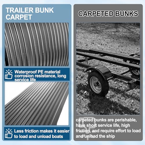 Desunqin Waterproof Boat Trailer Bunk Wrap Kit 1.5 x 6 in x 24 ft with Screws & Straps