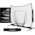 Black 8x8 FT Softball & Baseball Hitting Net - Portable Training Equipment