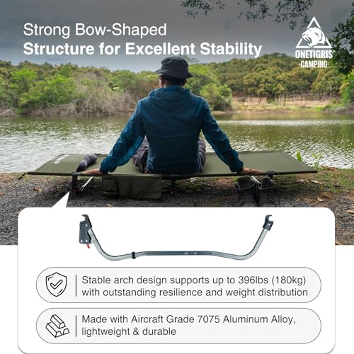 Ultralight Camping Cot with Support Up to 396lbs - Ranger Green