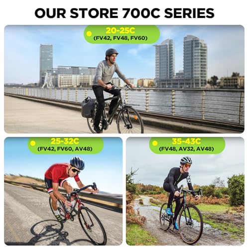 700x20-25c Bike Tube with 42mm Presta Valve - Replacement Inner Tube & Tire Levers