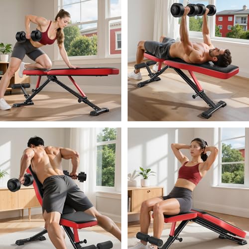 FLYBIRD C-FB299 Adjustable Weight Bench for Full Body Home Gym, Incline Flat Decline
