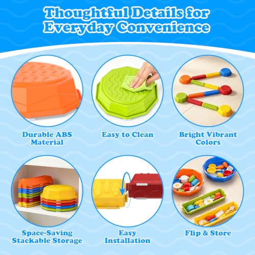 Yinzzixixy 15 Pack Balance Beams for Kids Ages 3-5 Non-Slip Toddler Obstacle Course Toy