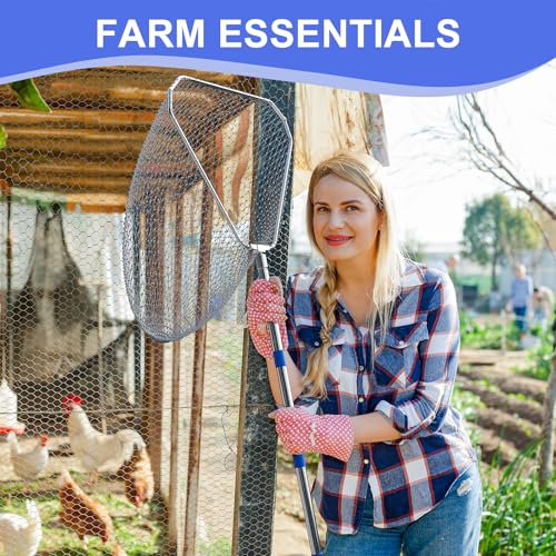 Chicken Catching Net Set with Stainless Steel Pole – 2 Handwoven Bird & Fish Nets