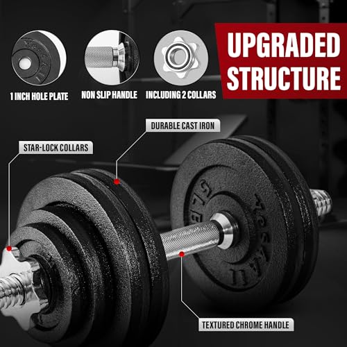 Dumbbell Set with 40lb to 200lb Adjustable Weights and Barbell Connector - Black, D. Variation