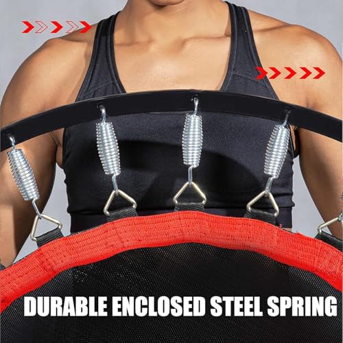 48-Inch Folding Mini Fitness Trampoline with Handle - Black, 330lbs Capacity