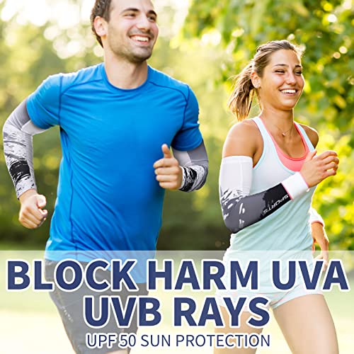 UV Sun Protection Arm Sleeves 4 Pairs Cooling Ice Silk Sports Cover for Men Women