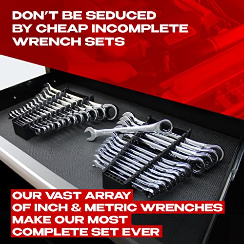 Jaeger 26-Piece Ratcheting Wrench Set - Inch & Metric Combination, Flex Head