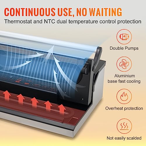 Vacuum Sealer Machine 95Kpa 350W Dual Pump & Sealing System for Food Storage