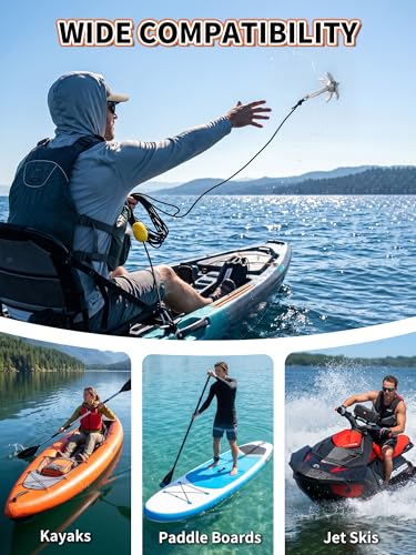 Silver 1.5 lb Folding Grapnel Anchor Kit with 40 ft Rope & Buoy for Kayaks and Small Watercraft