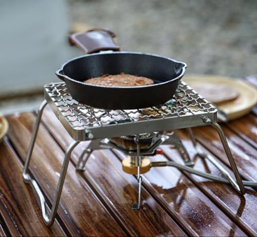 Foldable Camping Grill with Stainless Steel Woven Grate & Storage Bag