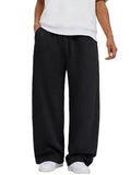 ATOFY Men's Baggy Sweatpants Wide Leg Elastic Waist Athletic Joggers Loose Lounge Pants with Pockets Black
