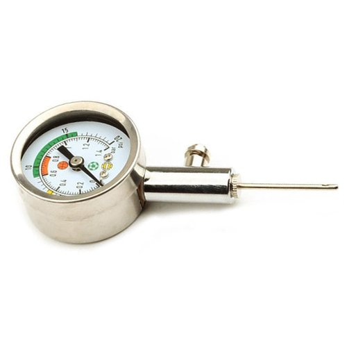 Firelong Accurate Ball Pressure Gauge - Heavy Duty Metal Made, Test and Adjust Analog Gauge for Football, Soccer, Rugby, Basketball, Volleyball and Other Sports Balls