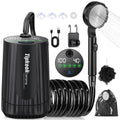 Tipkook Portable Camping Shower Black - 10000mAh Rechargeable Waterproof High-Pressure Outdoor Shower with LED Display, 5-Speed Pump for Hiking & Pet Bathing