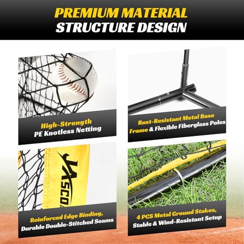 Heavy-Duty Baseball & Softball Practice Net with Side Barriers & Target