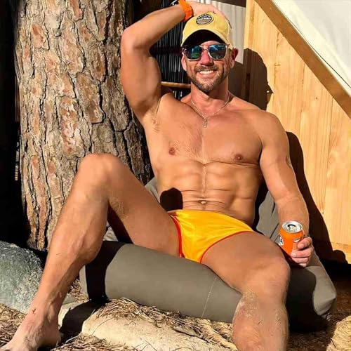 Men's Mesh Running Shorts 3 Inch Quick Dry Athletic Gym Shorts - Large / Yellow