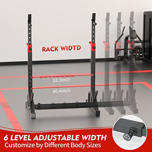 Adjustable Squat Rack with Pull-Up Bar & Dip Station, 550 lbs Capacity Home Gym