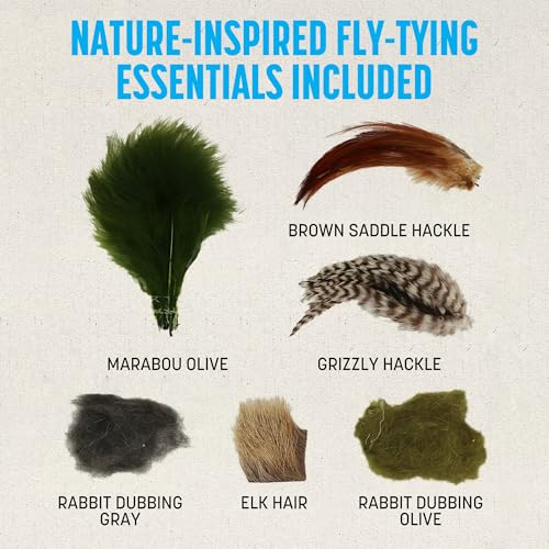 Fly Tying Kit with Vise Feathers and Tools - Complete Fishing Kit for Beginners & Pros