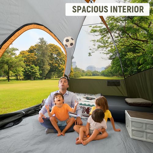 CAMPROS CP Waterproof 4-6 Person Dome Tent - Olive, Easy Setup, Windproof Camping Shelter