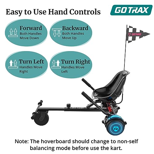 Hoverboard Seat Attachment for 6.5, 8.5 & 10 Inch Self-Balancing Scooters - Black, Single Tube & Shock Absorption