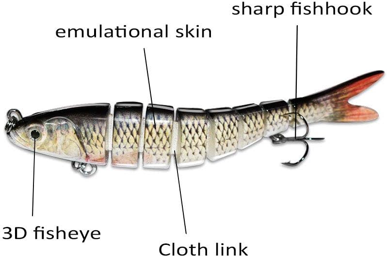 ODS Lure Fishing Bait - Multi-Jointed Swimbaits with Hooks | Complete Tackle Kit for Bass
