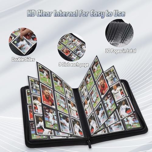 Arkeiliy 9-Pocket Card Binder with 30 Sleeves - Red Trading Card Album