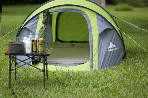 Three Bears Green Instant Pop-Up Tent for 2 Persons - Easy Setup & Waterproof Camping Shelter