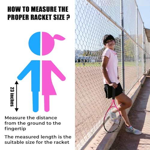 Kids Tennis Racket 23 Inch Sunrise Pink Junior Tennis Racquet with Bag
