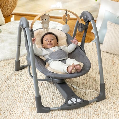Ingenuity Wesley Swing 'n Go Portable Baby Swing for Newborn to 9 Months - Lightweight & Foldable