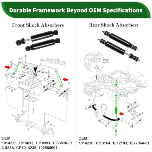Golf Cart Shock Absorbers Front & Rear for Club Car DS Precedent Onward