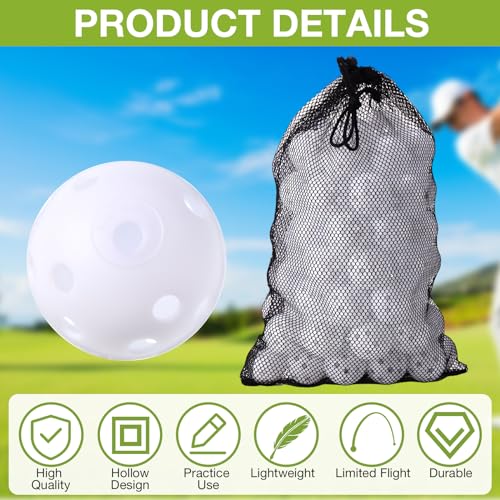 MiniInflat 80 Pcs Practice Golf Balls - White 42mm for Indoor and Outdoor Golf Training