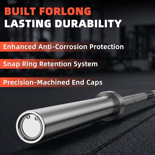 ALTLER 7FT Olympic Barbell Bar - Heavy-Duty 2-Inch Weightlifting Bar for Strength Training