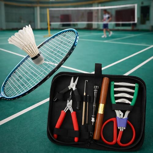 Tennis & Badminton Racket Stringing Tool Set with Storage Bag